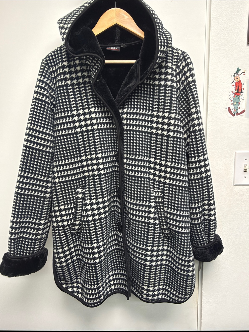 Hooded Coat - Black & White